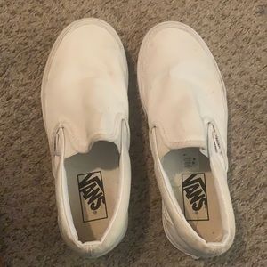 white slip on vans